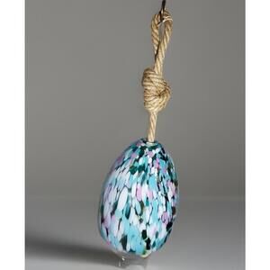 Extra Large Blown Glass Multicolor Sparkle Bell with Hook